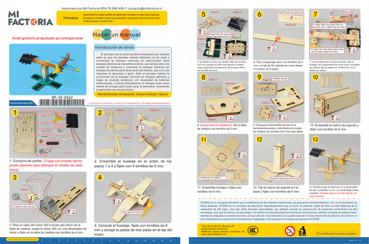 Avión giratorio impulsado por energía solar empaque dañado