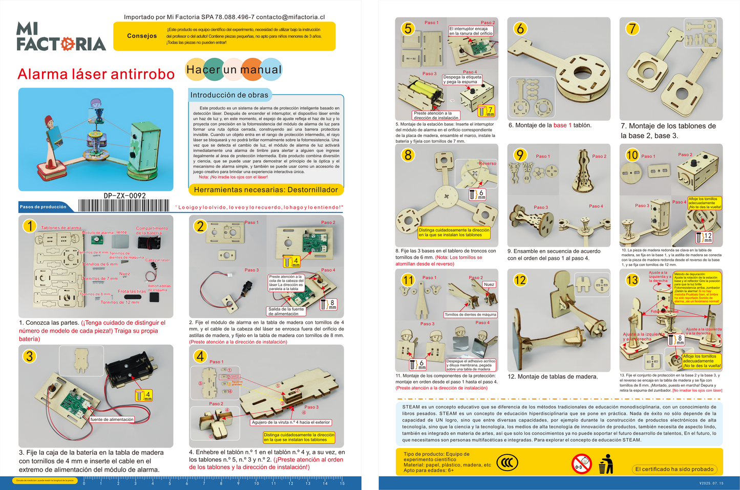 Sistema de alarma láser experimento armable