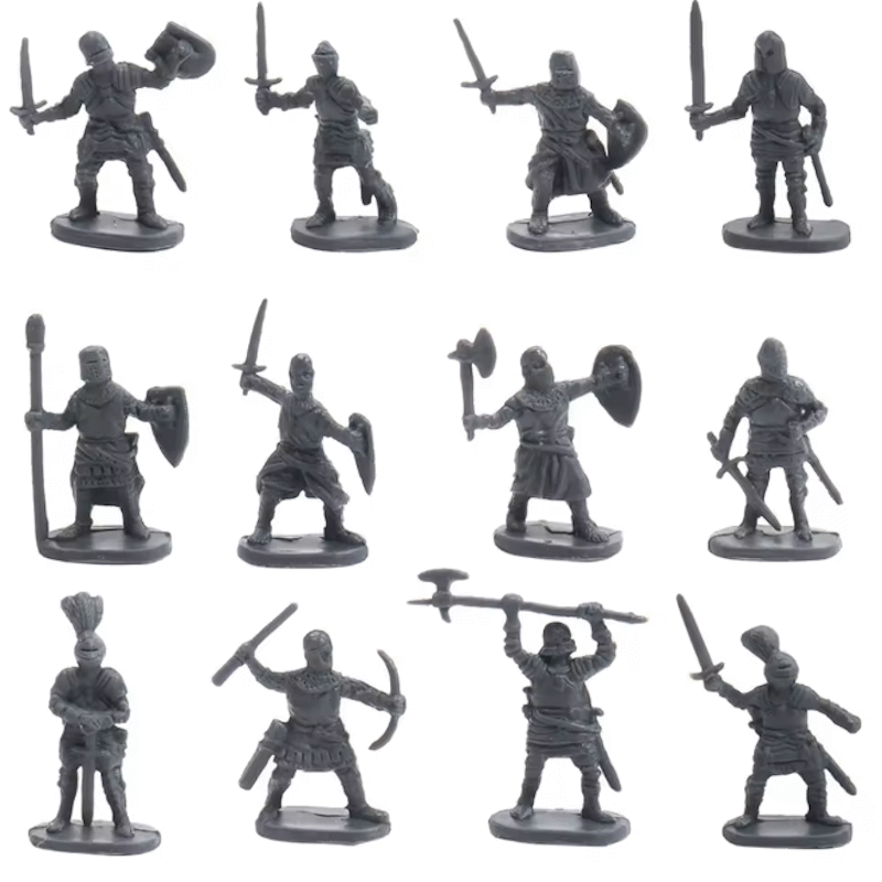 Set de 200 caballeros medievales plásticos