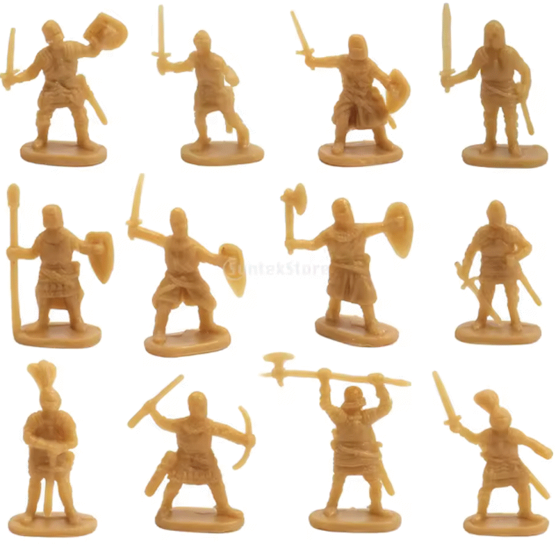 Set de 200 caballeros medievales plásticos